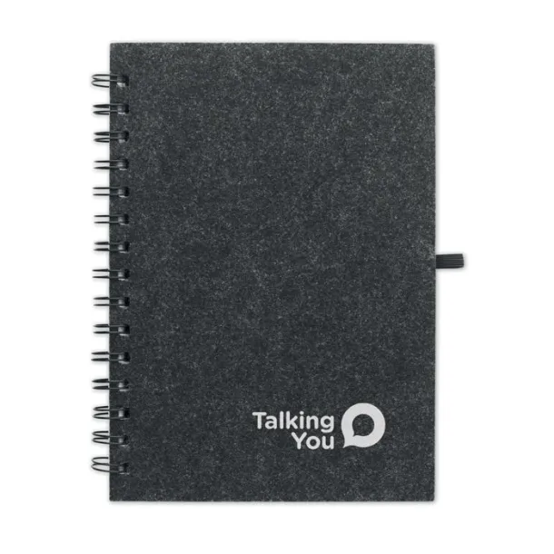 RINGFELT A5 RPET felt cover notebook stone grey