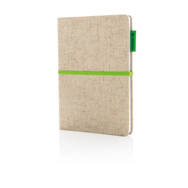  A5 Eco jute cotton notebook - XD Collection Green Green