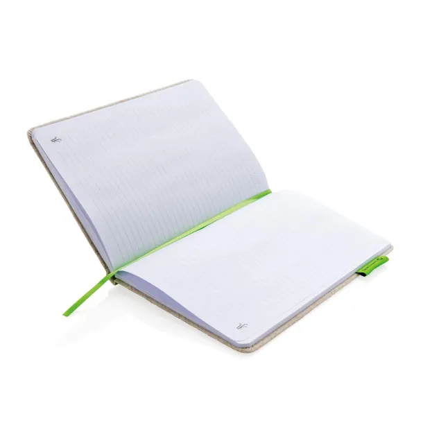  A5 Eco jute cotton notebook - XD Collection Green Green