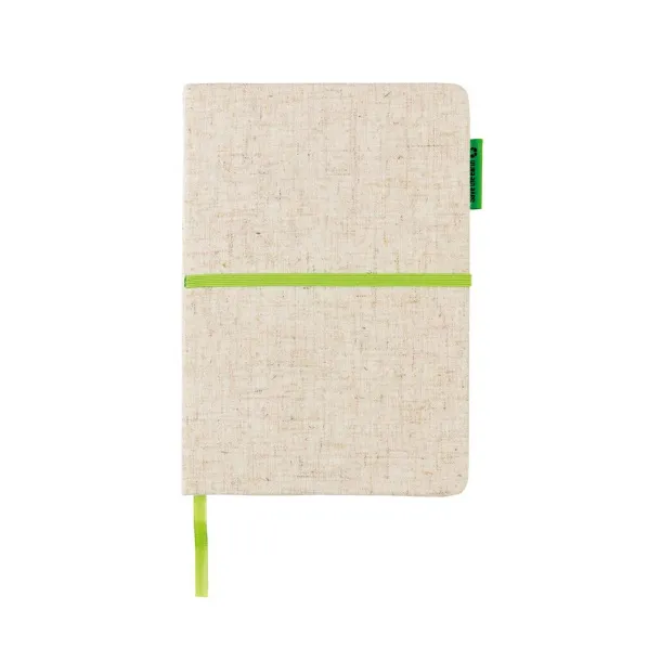  A5 Eco jute cotton notebook - XD Collection Green Green