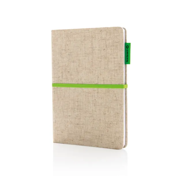  A5 Eco jute cotton notebook - XD Collection Green Green