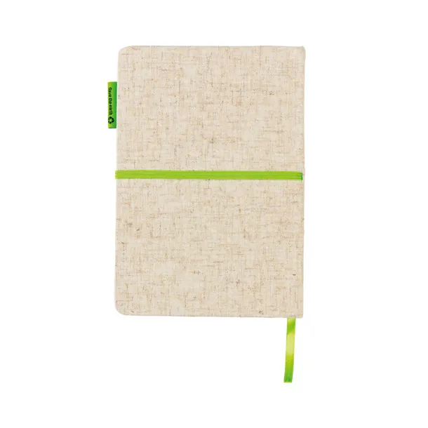  A5 Eco jute cotton notebook - XD Collection Green Green