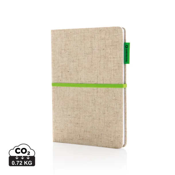  A5 Eco jute cotton notebook - XD Collection Green Green