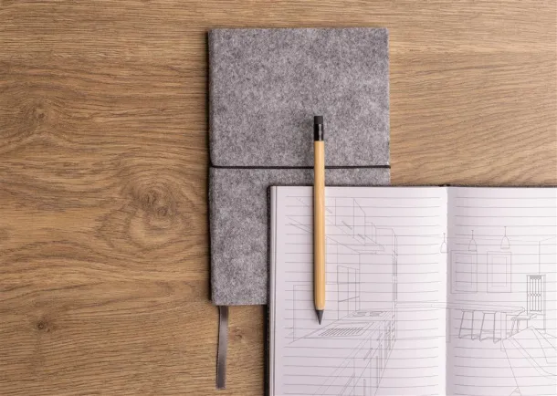  notes s mekanim koricama od GRS certificiranog recikliranog filca, A5 - XD Collection Crna
