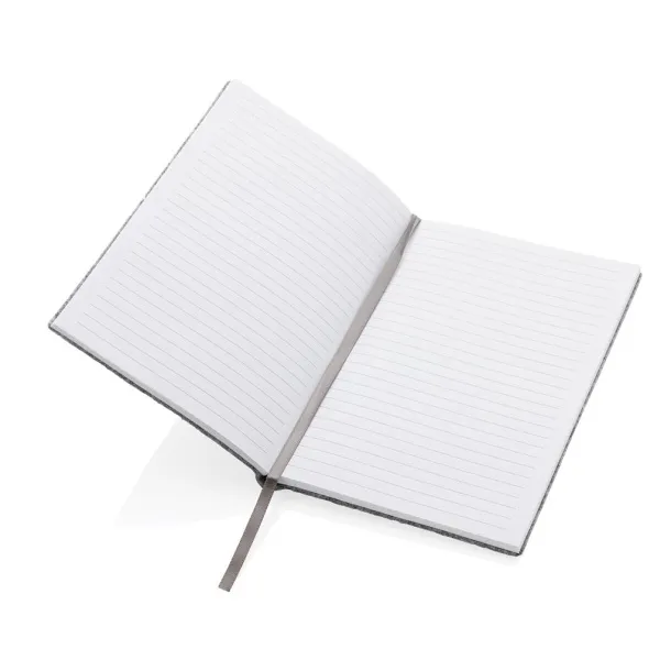  GRS certified recycled felt A5 softcover notebook - XD Collection Grey 