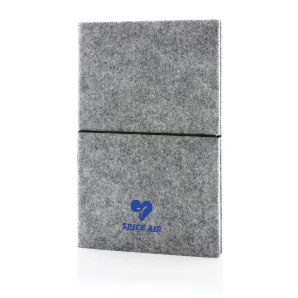  notes s mekanim koricama od GRS certificiranog recikliranog filca, A5 - XD Collection Siva