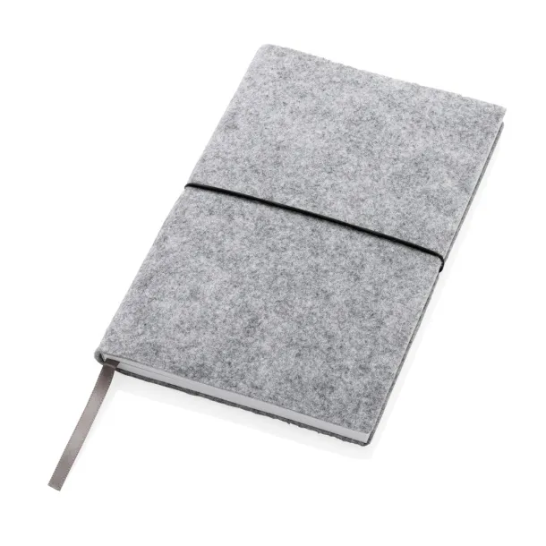  notes s mekanim koricama od GRS certificiranog recikliranog filca, A5 - XD Collection Siva