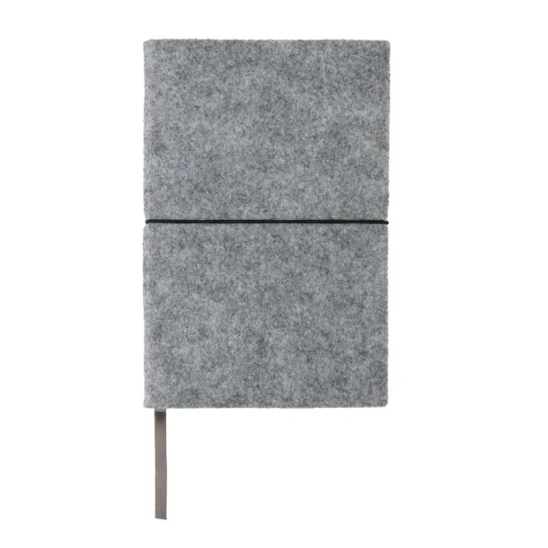  notes s mekanim koricama od GRS certificiranog recikliranog filca, A5 - XD Collection Siva