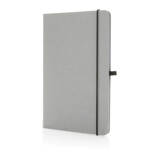  Recycled leather hardcover notebook A5 - XD Collection light grey 