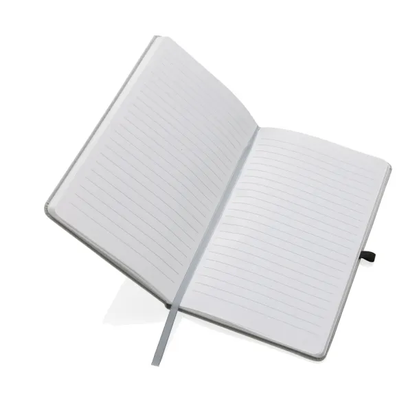  Recycled leather hardcover notebook A5 - XD Collection light grey 