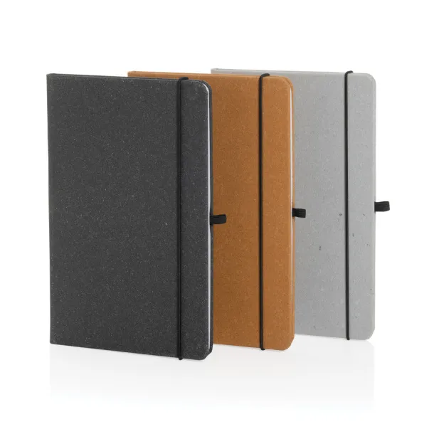  Recycled leather hardcover notebook A5 - XD Collection light grey 