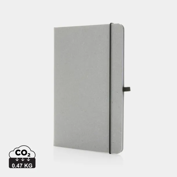  Recycled leather hardcover notebook A5 - XD Collection light grey 