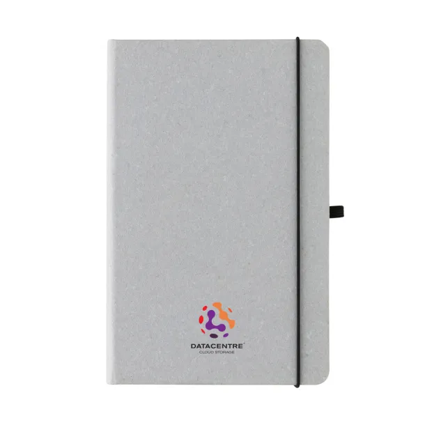  Recycled leather hardcover notebook A5 - XD Collection light grey 