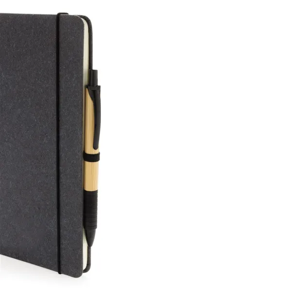  Recycled leather hardcover notebook A5 - XD Collection Grey 