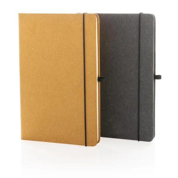  Recycled leather hardcover notebook A5 - XD Collection Grey 