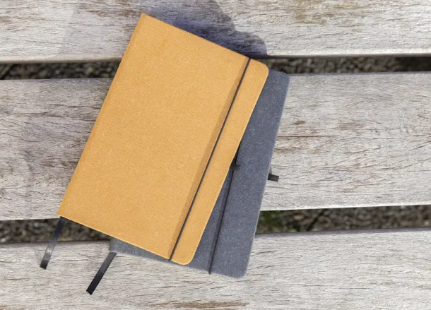  Notes s tvrdom koricom od reciklirane kože, A5 - XD Collection Siva