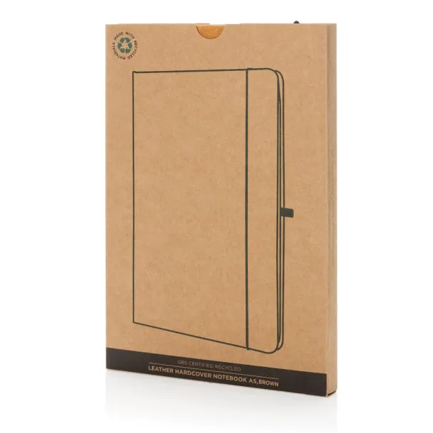  Notes s tvrdom koricom od reciklirane kože, A5 - XD Collection Smeđa