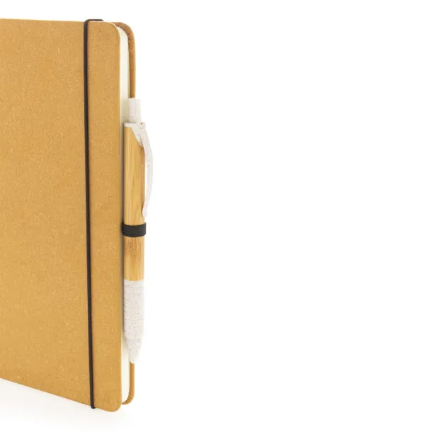  Recycled leather hardcover notebook A5 - XD Collection Brown 