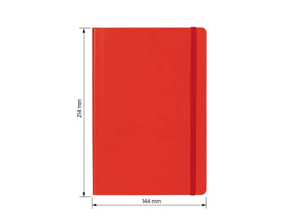 TOSCANA A5 notebook with elastic band Red