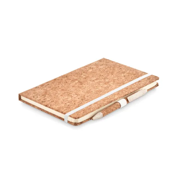 SUBER SET A5 cork notebook and pen set Beige