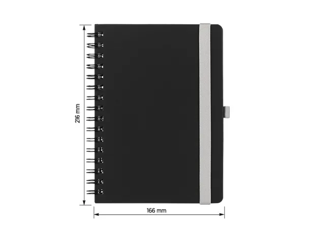 MONDO WIRE spiralni notes, A5 - PRO BOOK Crna