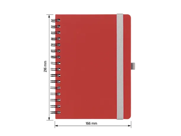 MONDO WIRE spiralni notes, A5 - PRO BOOK Crvena