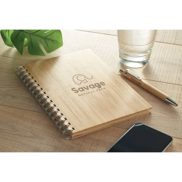 BRAM A5 ring bound Bamboo notebook Wood