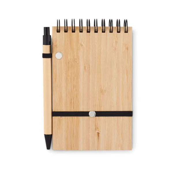 SONORABAM A6 bamboo notepad with pen Black