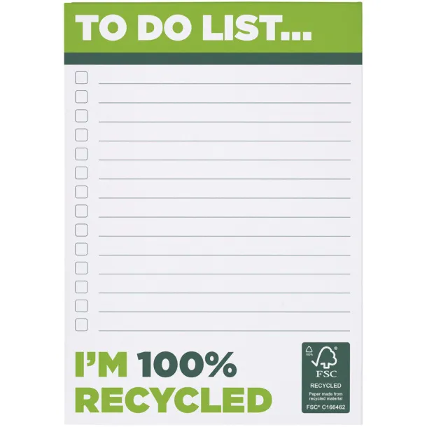 Desk-Mate® A6 recycled notepad - Unbranded White