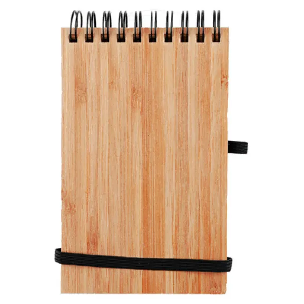  Bamboo notebook A6 with ball pen brown