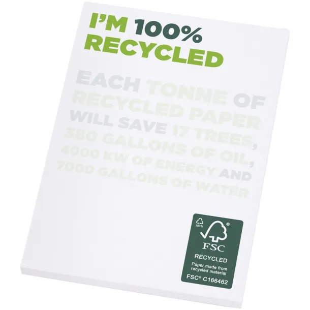 Desk-Mate® A7 recycled notepad - Unbranded White