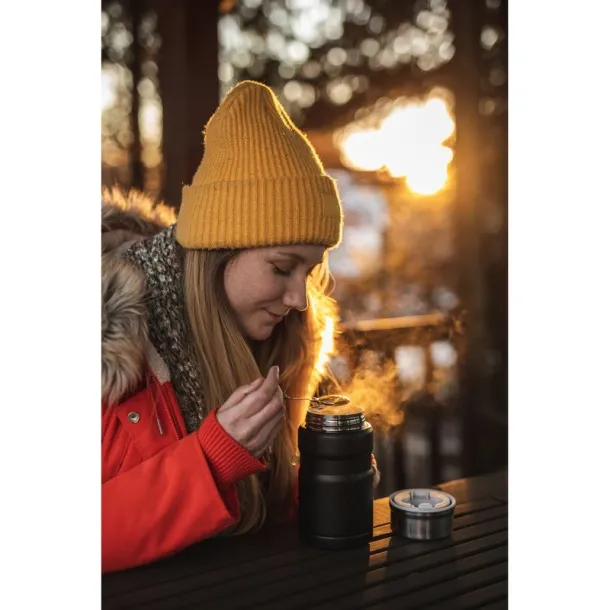  Air Gifts termo spremnik za hranu sa sklopivom žlicom, 650 ml Crna