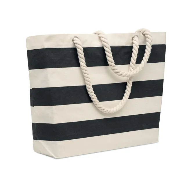 HEAVEN STRIPE Cotton beach bag 220 gr/m² Black