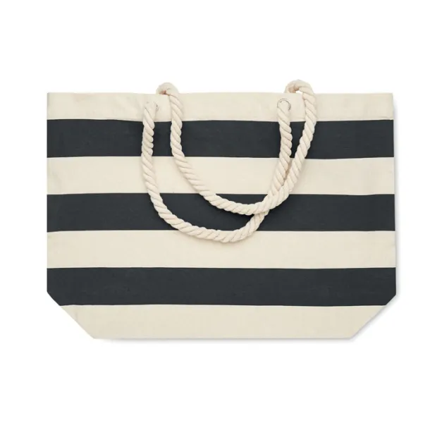 HEAVEN STRIPE Cotton beach bag 220 gr/m² Black