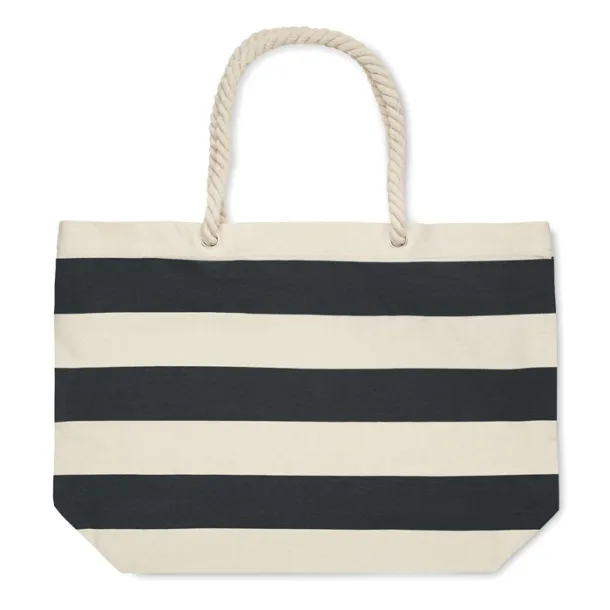 HEAVEN STRIPE Cotton beach bag 220 gr/m² Black