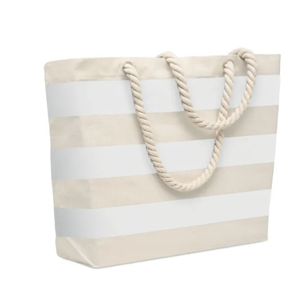 HEAVEN STRIPE Cotton beach bag 220 gr/m² White