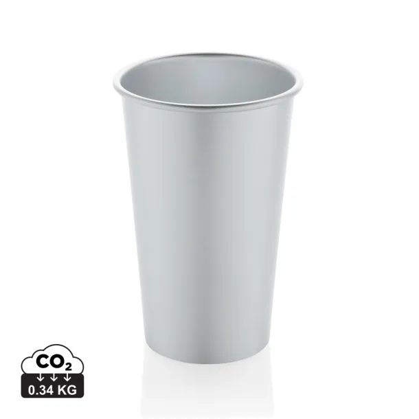  Alo lagana čaša od RCS recikliranog aluminija, 450 ml - XD Collection Srebrna 