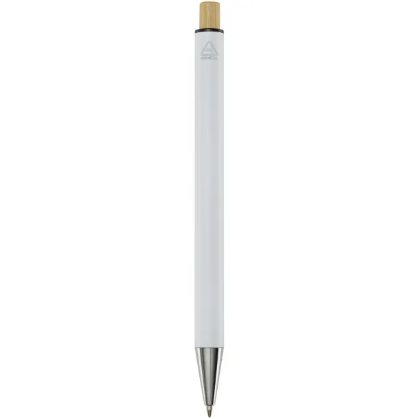 Cyrus recycled aluminium ballpoint pen - Unbranded White