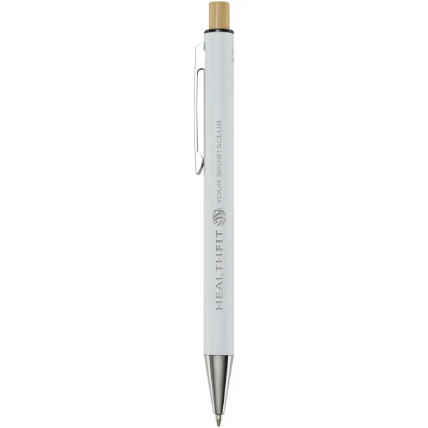 Cyrus recycled aluminium ballpoint pen - Unbranded White