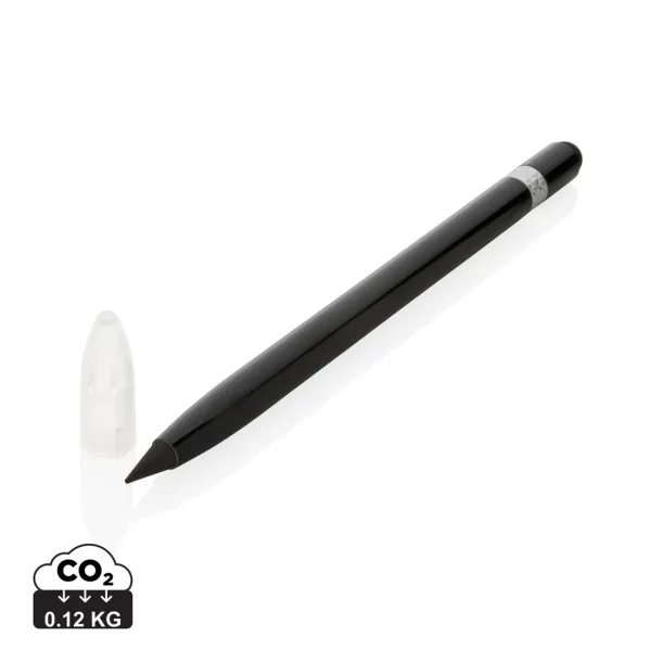  Aluminum inkless pen with eraser - XD Collection Black 