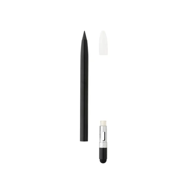  Aluminum inkless pen with eraser - XD Collection Black 