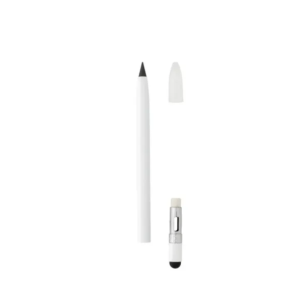  Aluminum inkless pen with eraser - XD Collection White 