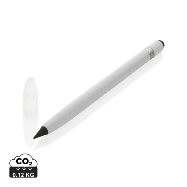  Aluminum inkless pen with eraser - XD Collection White 