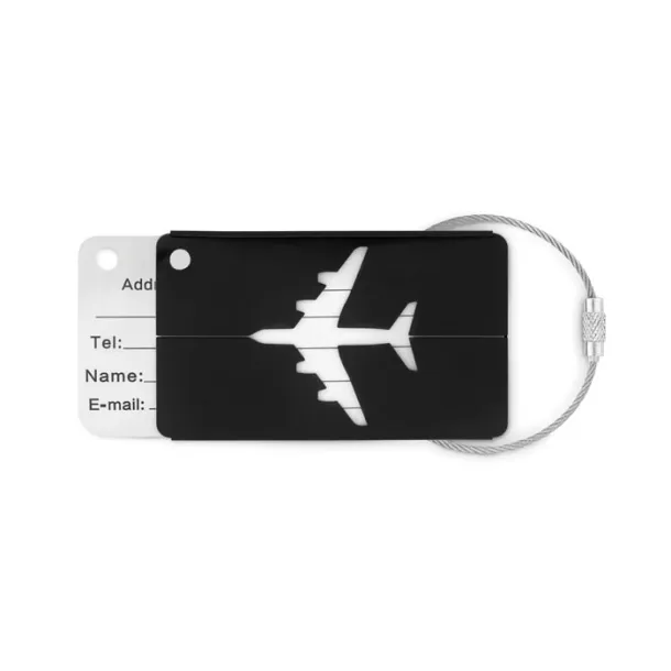 FLY TAG Aluminium luggage tag Black