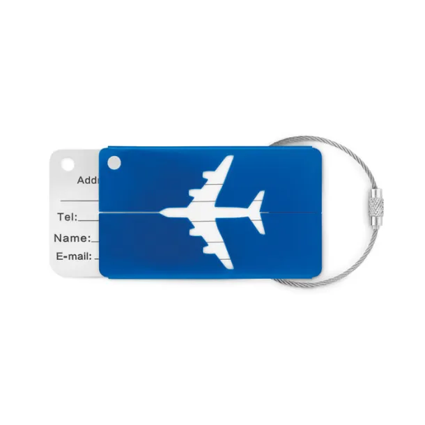 FLY TAG Aluminium luggage tag Royal blue