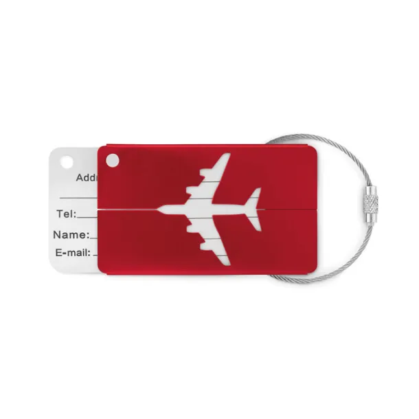 FLY TAG Aluminium luggage tag Red