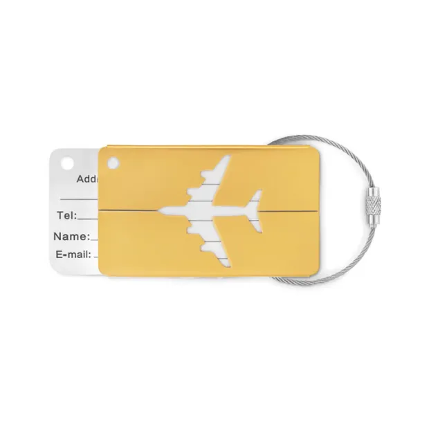 FLY TAG Aluminium luggage tag Gold