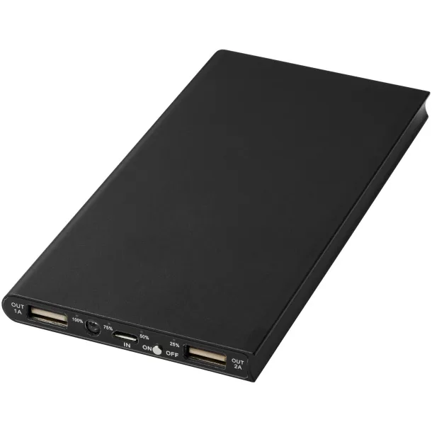 Plate 8000 mAh aluminium power bank Solid black