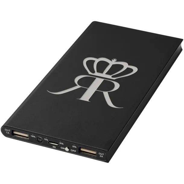 Plate aluminijska prijenosna baterija, 8 000 mAh Crna