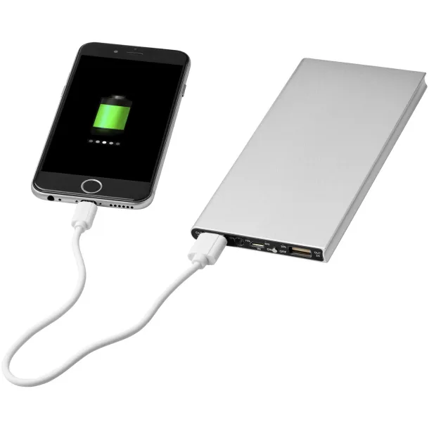 Plate aluminijska prijenosna baterija, 8 000 mAh Srebrna